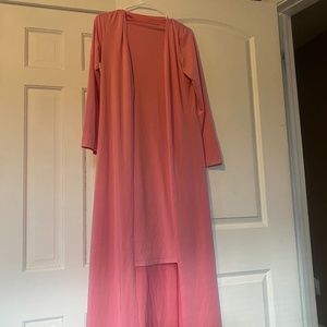 2 piece strapless dress and cardigan